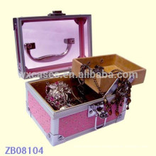 New arrival aluminum jewelry case with glass lid